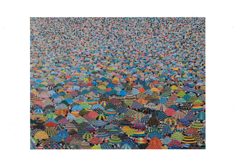 Billede som er produceret ved at male prikker i tusindvis